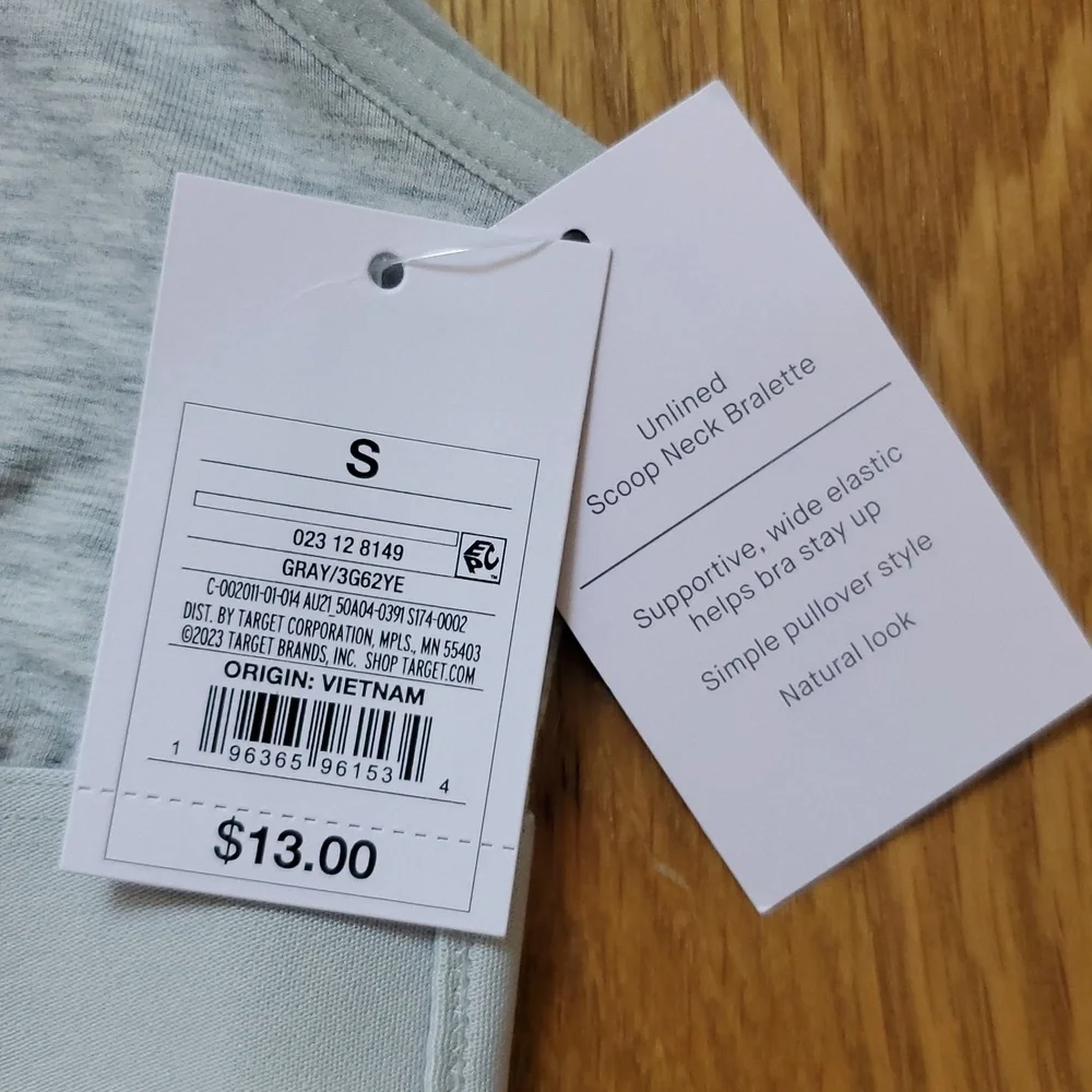 NWT - Auden gray bralette - Picture 2 of 4